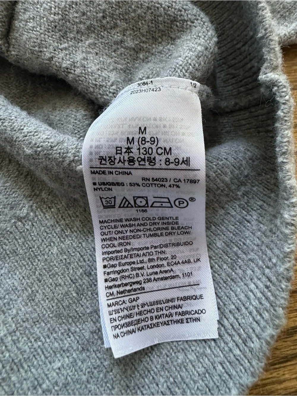 Gap Kids Gray Hooded Sweater Knit Hoodie Size M 8-9